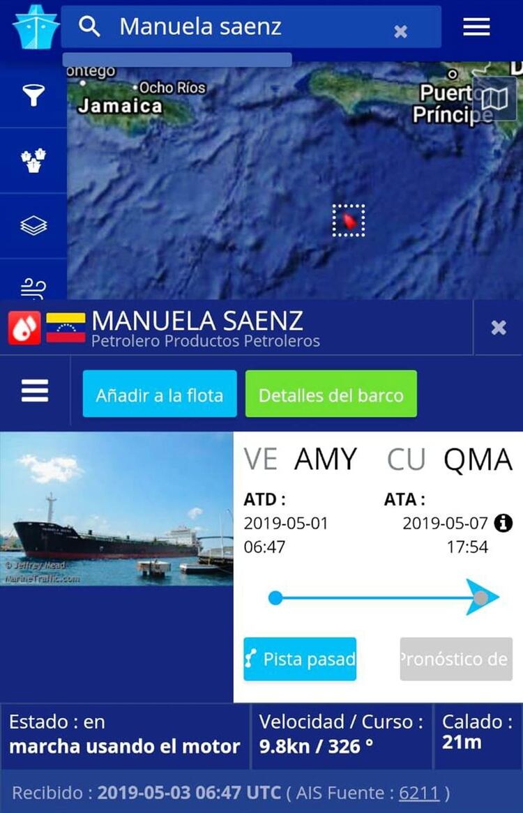 El Manuela Sáenz partió a Cuba el 1 de mayo