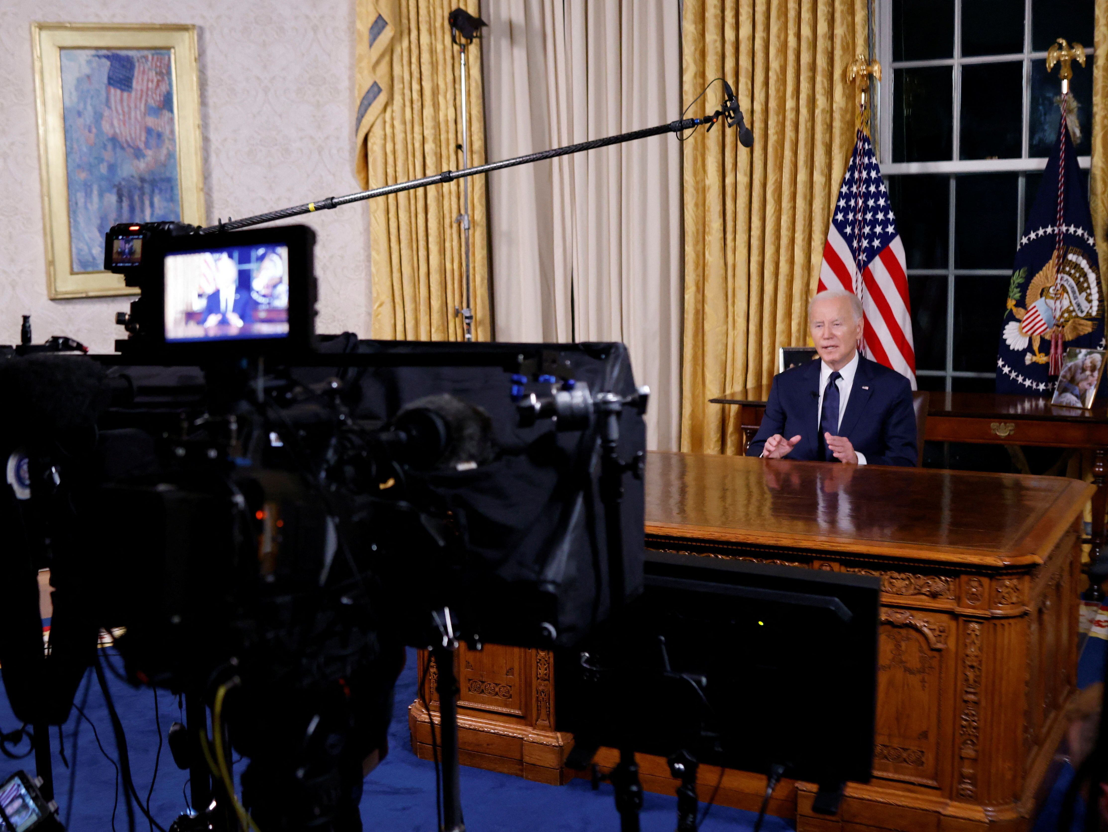 Un discurso desde la Oficina Oval es una de las plataformas más prestigiosas que puede disponer un presidente, una oportunidad para intentar captar la atención del país en un momento de crisis. (REUTERS)