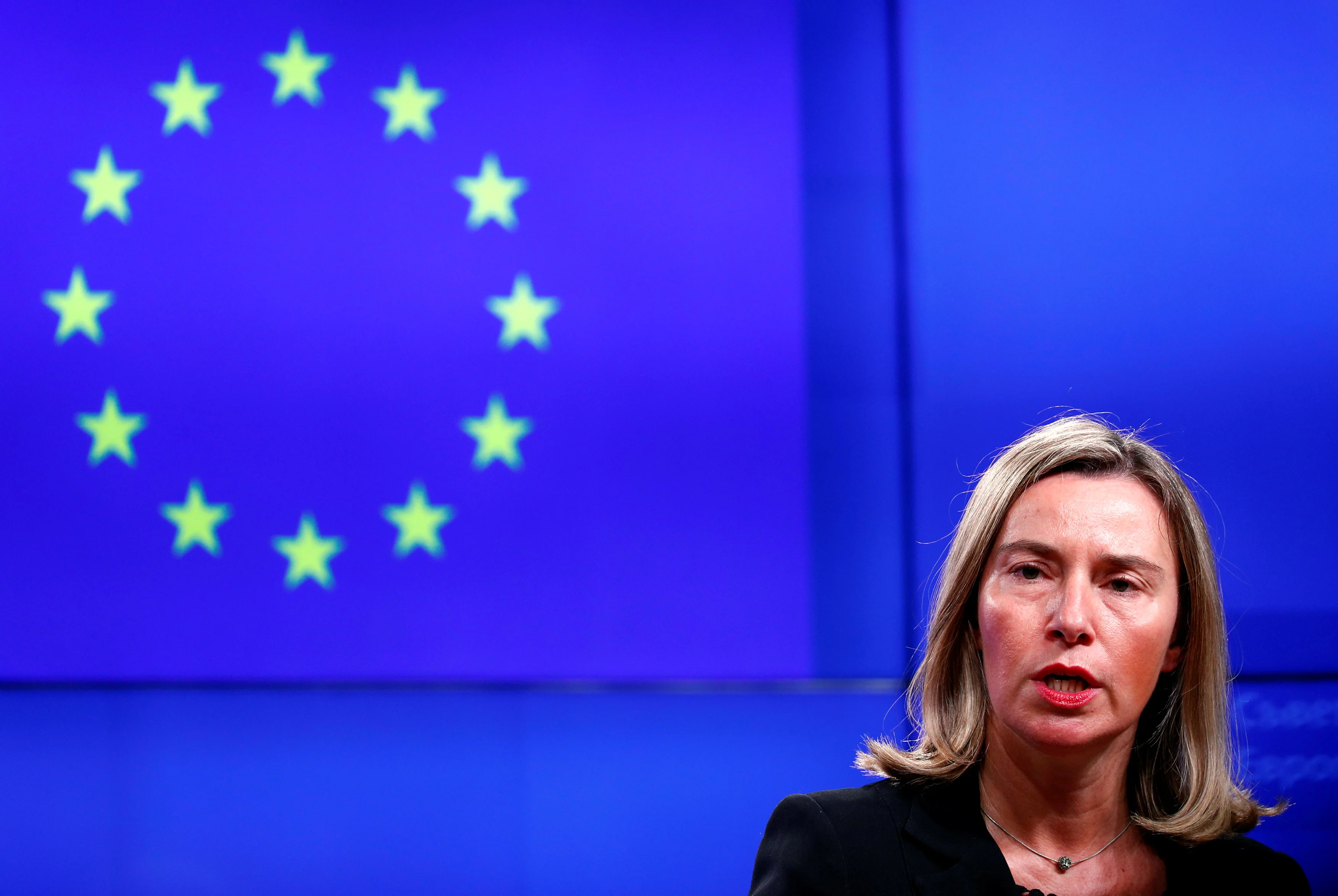 European Union foreign policy chief Federica Mogherini takes part in a news conference atfer a Turkey-EU Association Council in Brussels, Belgium, March 15, 2019.  REUTERS/Francois Lenoir