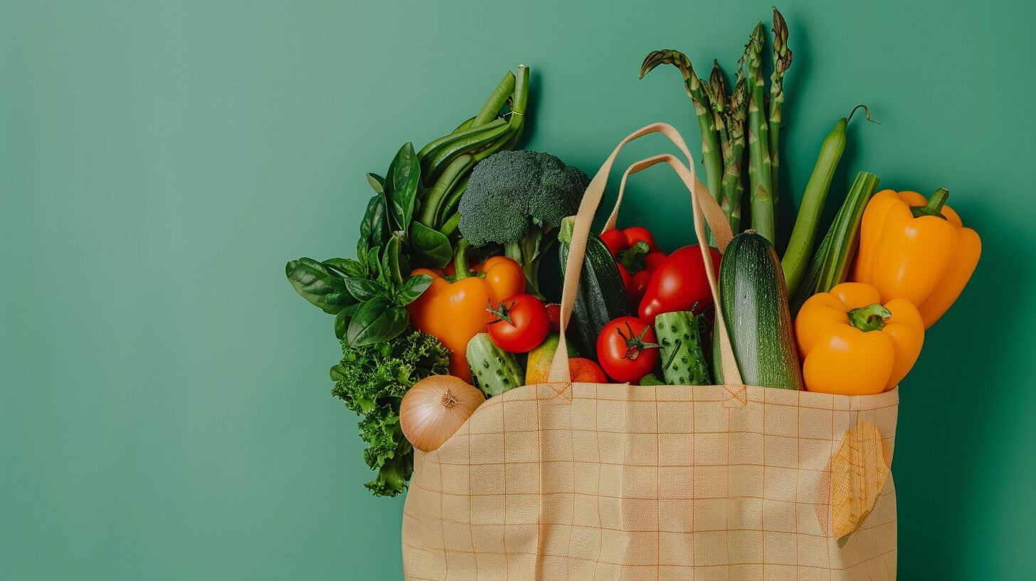 Bolsa, bag, bolso de supermercado con vegetales (Imagen Ilustrativa Infobae)