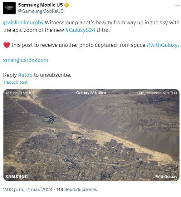X y Samsung colaboraron para enviar fotografías tomadas en el espacio
