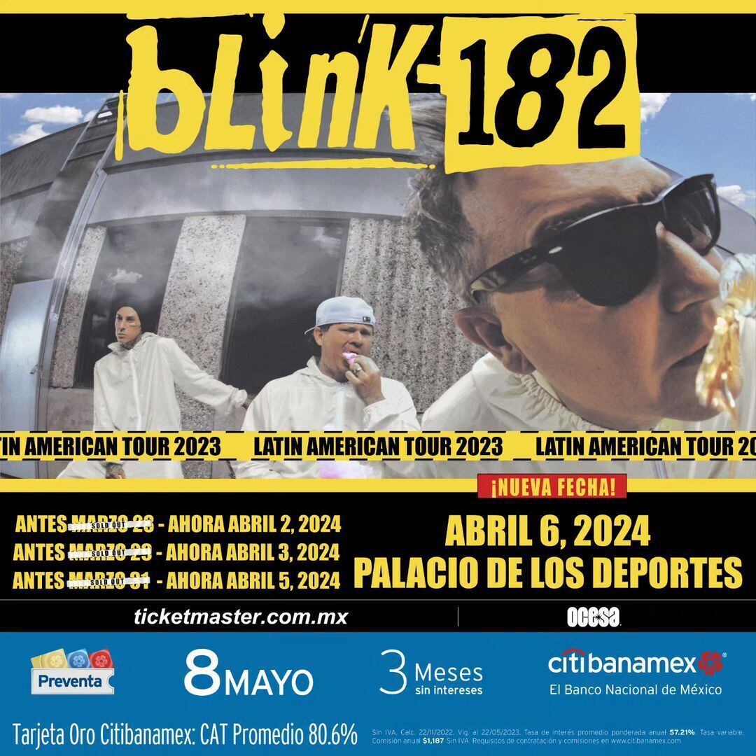 Blink-182 nuevas fechas México