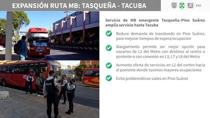 Servicio de Metrobús emergente de Tasqueña a Tacuba (Foto: Captura de pantalla)