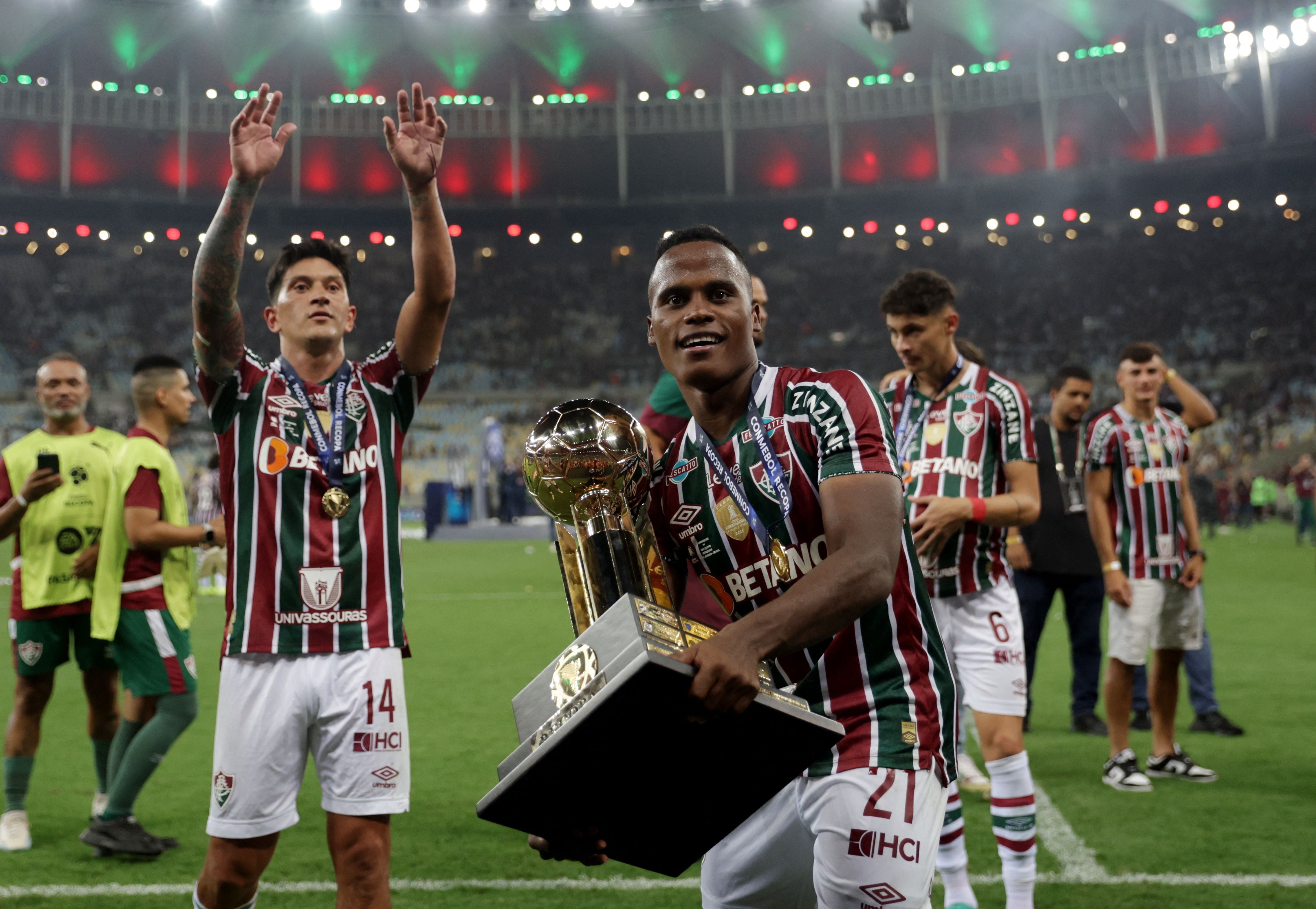 Jhon Arias fue clave en el título de la Copa Libertadores 2023, ganada a Boca Juniors en el mítico estadio Maracaná de Río de Janeiro - crédito REUTERS/Ricardo Moraes