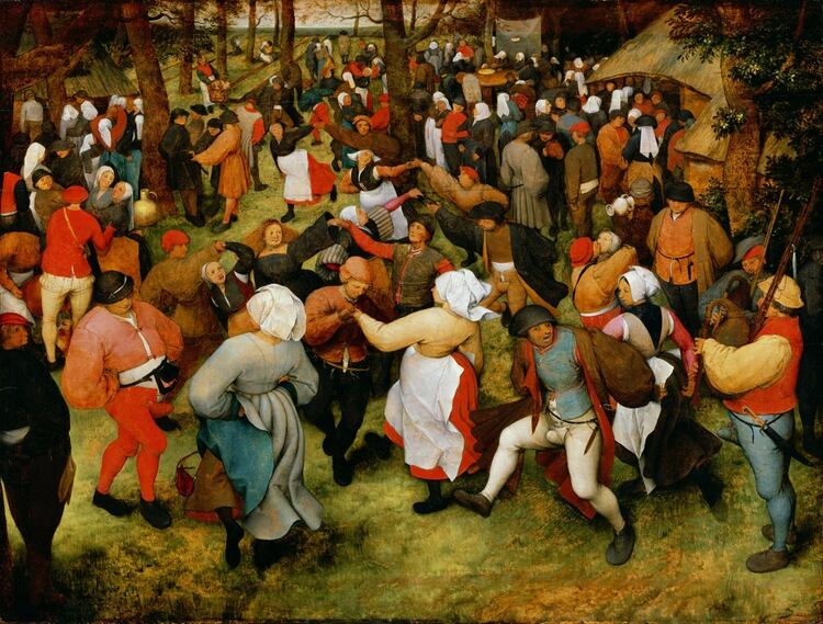 “Baile de casamiento” (1568), de Pieter Brueghel el Viejo, en Museo de Historia del Arte de Viena. Óleo sobre madera: 164 x 114 cm