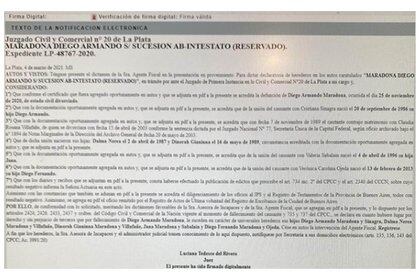 El documento que Verónica Ojeda compartió en sus redes sociales