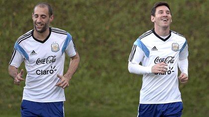 Messi y Zabaleta en la selección argentina (NA)