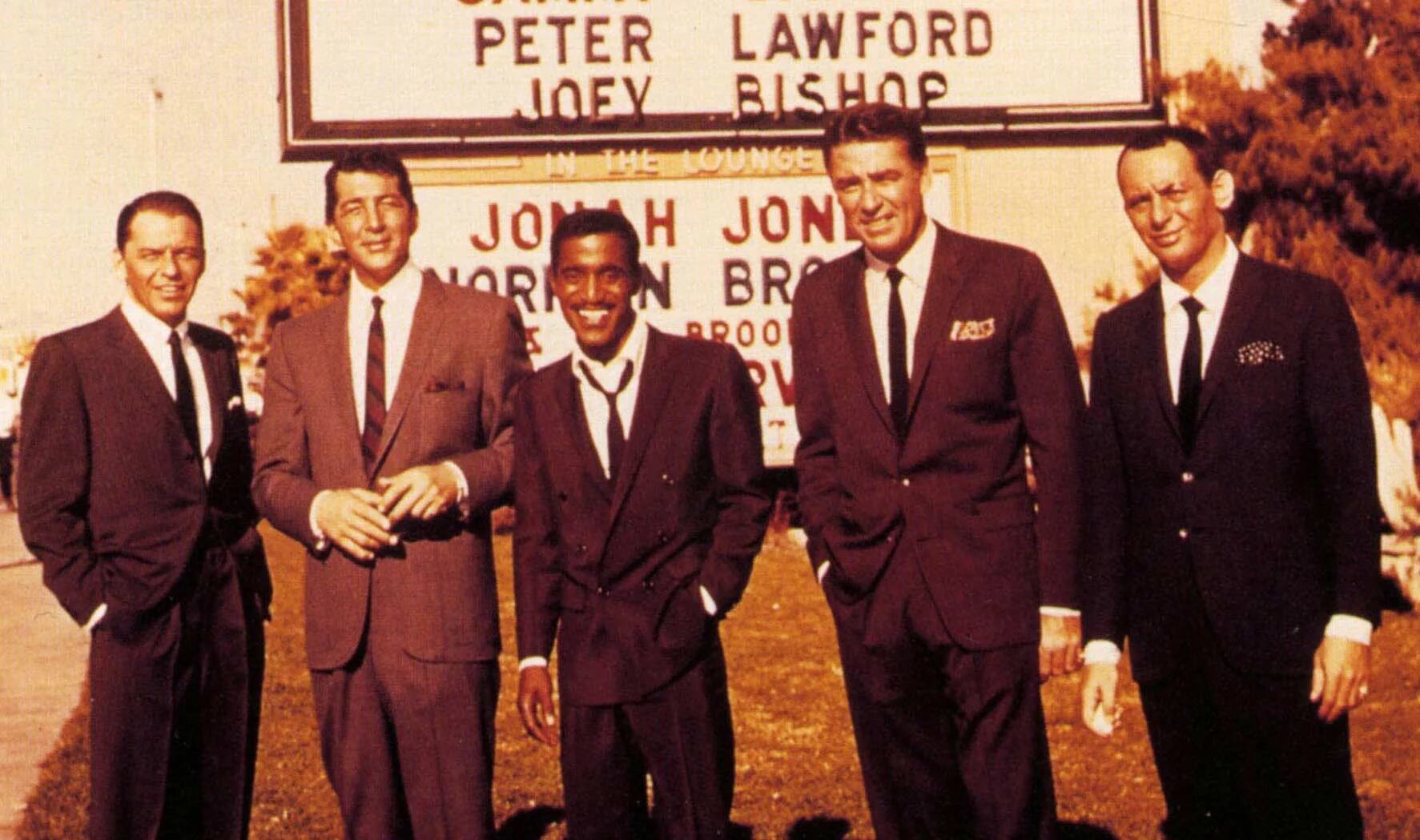 Frank Sinatra junto a Dean Martin y Sammy Davis Jr.: formaron parte del famoso “Rat Pack”.