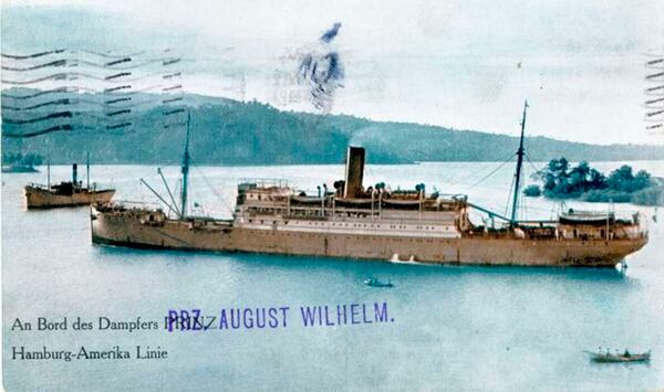 El vapor alemán Prinz August Wilhelm fue hundido en Puerto Colombia por su misma tripulación en 1918, para evitar caer en manos enemigas durante la I Guerra Mundial.