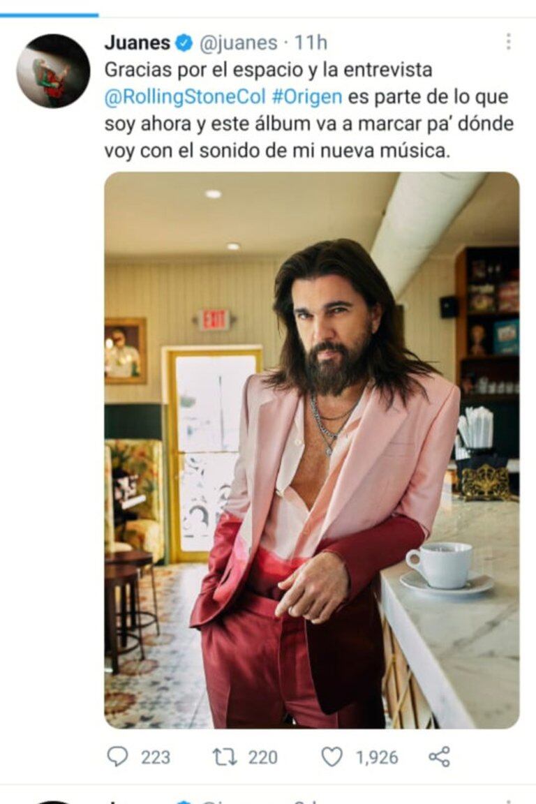 Comparan a Juanes con Marco Antonio Solís por nuevo peinado | Tiempo