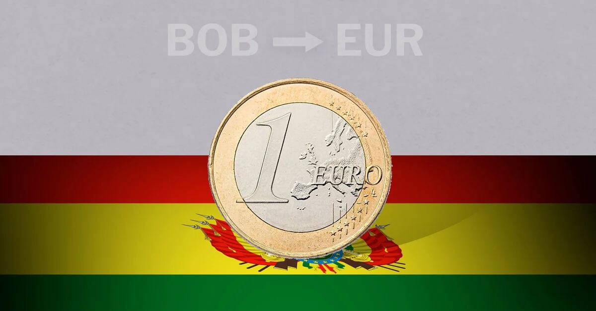Closing rate of the euro in Bolivia this February 20 from EUR to BOB