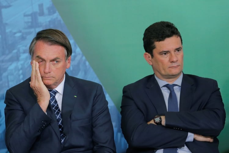 Jair Bolsonaro junto a Sergio Moro (REUTERS/Adriano Machado)
