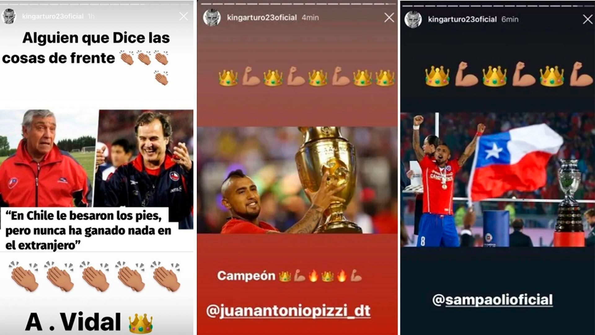 Las publicaciones que hizo el jugador del Barcelona y de la selección de Chile