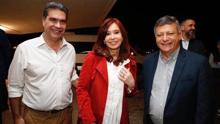 Jorge Capitanich, Cristina Kirchner y Domingo Peppo