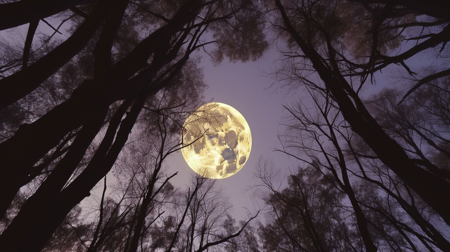 Luna entre los árboles