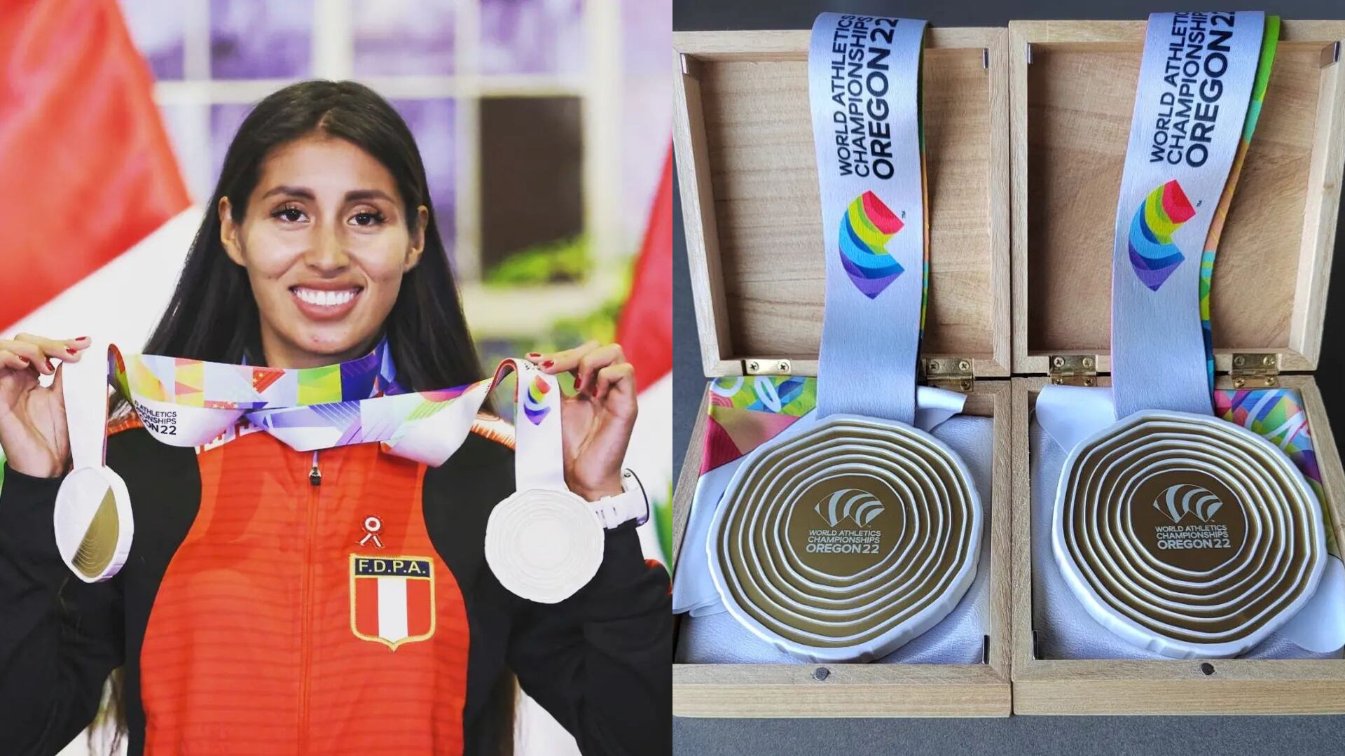 Kimberly García consiguió dos medallas de oro en el Mundial de Atletismo de Oregón. (Kimberly García)