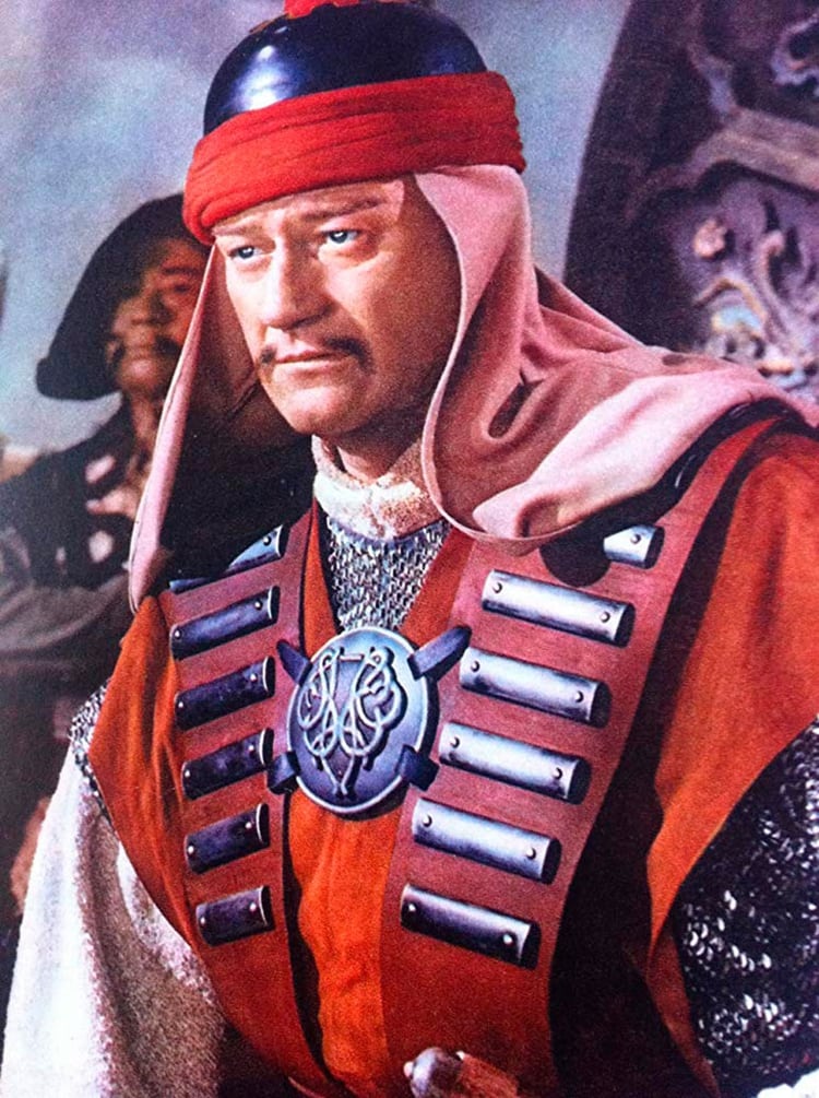 John Wayne, en The Conqueror. Murió de cáncer de estómago en 1979