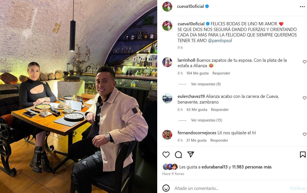 Christian Cueva acudió a exclusivo restaurante con su esposa Pamela López en Arequipa, pero recibe críticas.