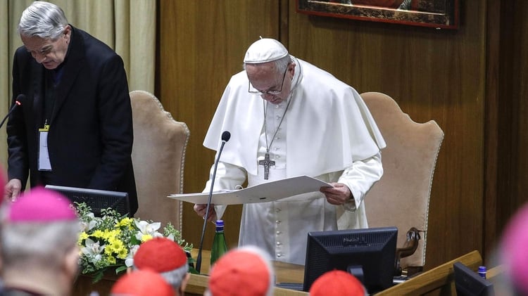 El papa Francisco es el principal impulsor de la cumbreÂ (Photo by GIUSEPPE LAMI / POOL / AFP)