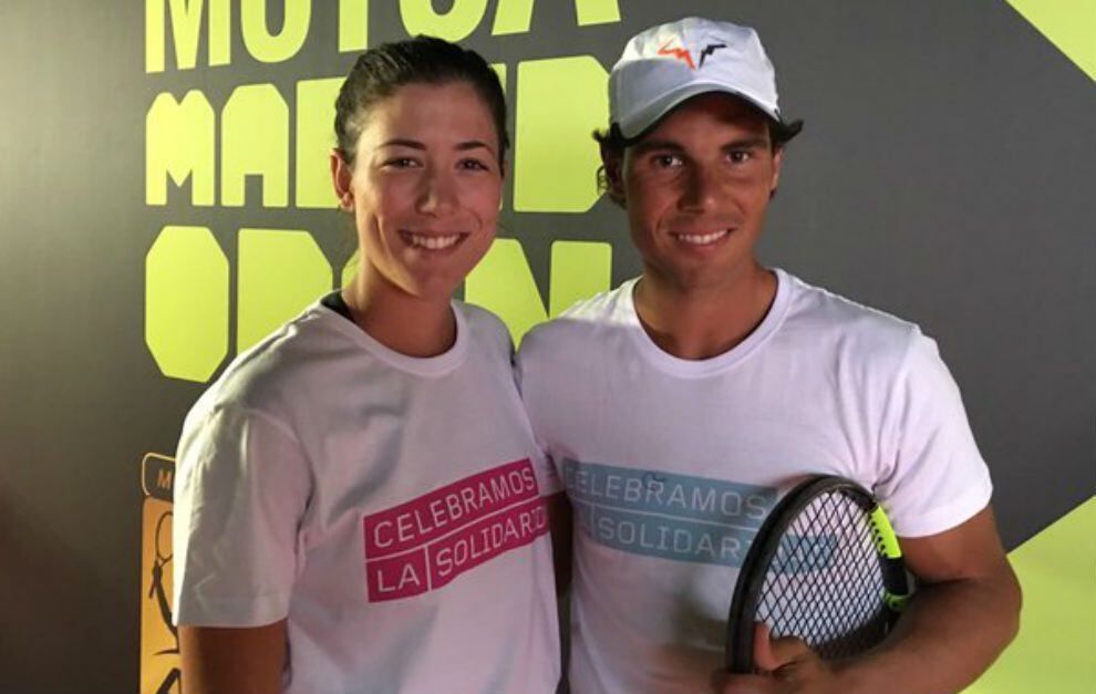 Muguruza y Nadal, en una imagen de archivo en Madrid. (Mutua Madrid Open)