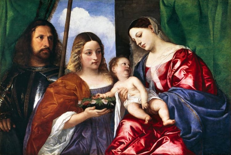 La Virgen con el Niño fue realizada por el pintor veneciano Tiziano Vecellio en 1540