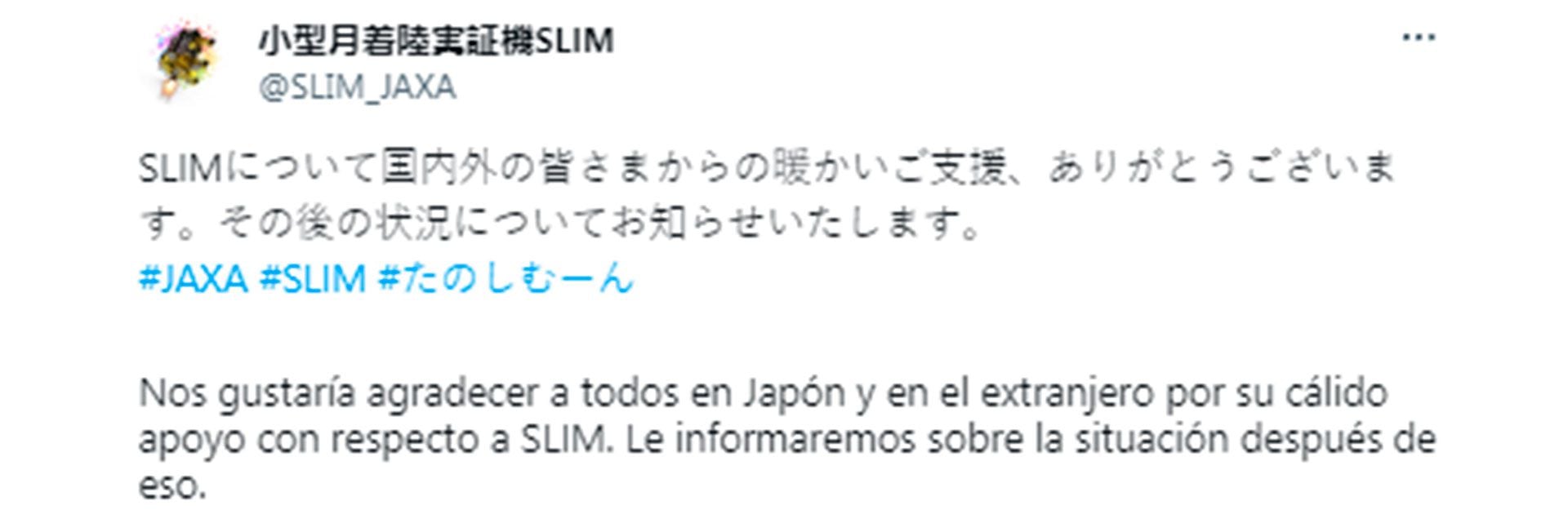 El tweet publicado por la cuenta oficial de SLIM.