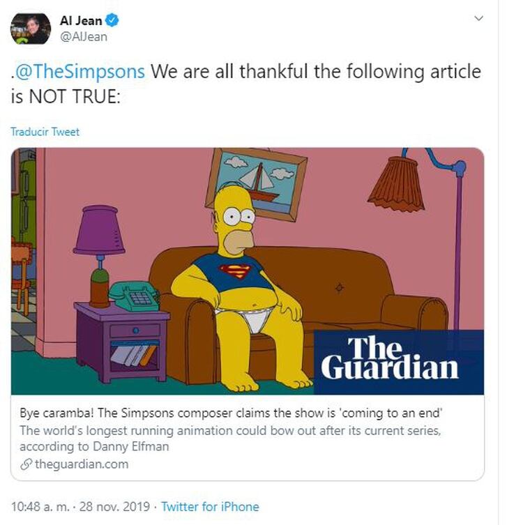 Los comentarios de Jean fueron celebrados por los espectadores de los Simpsons. (Foto: captura de pantalla)