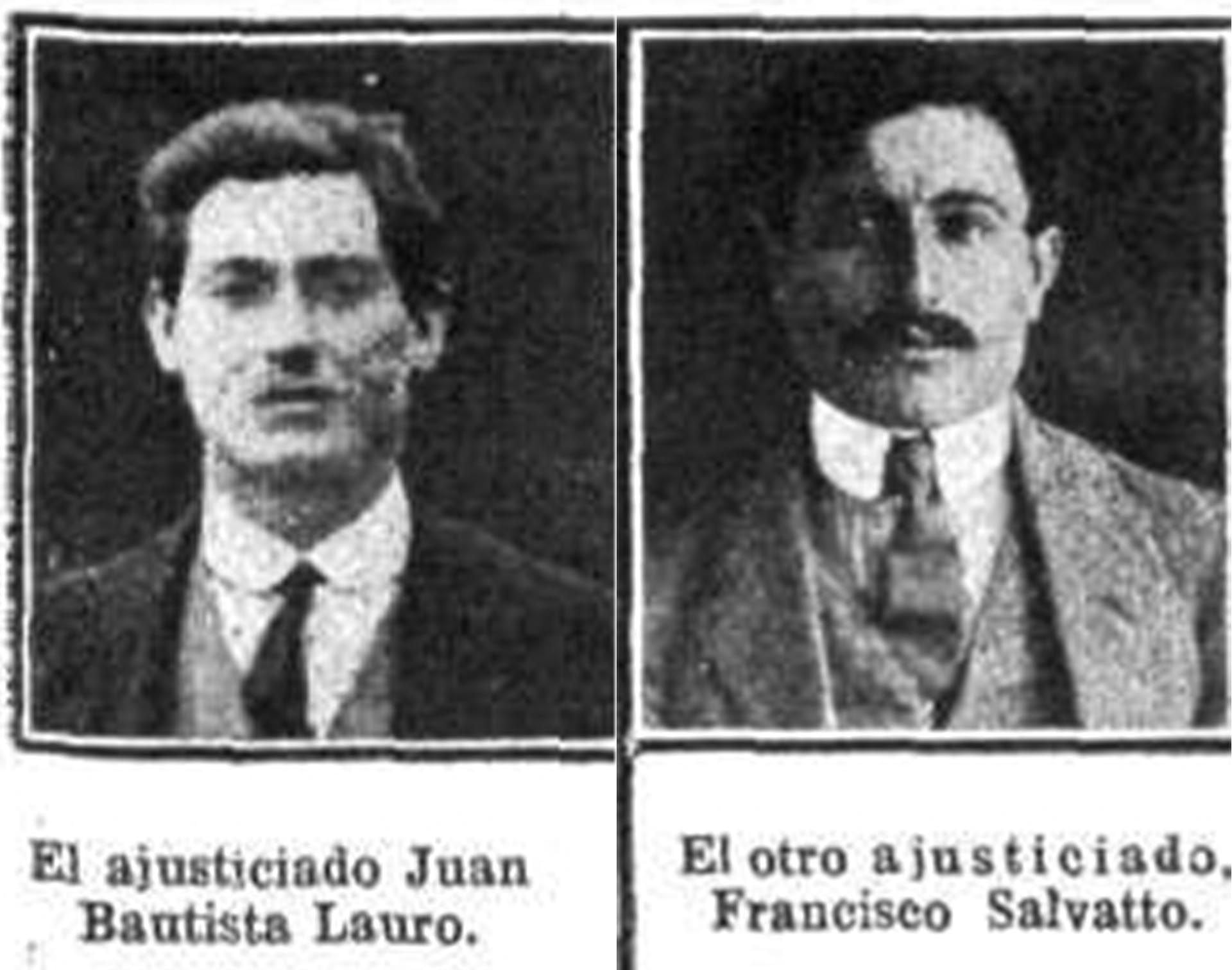 Lauro y Salvatto pasaron a la historia como los últimos ajusticiados en la Argentina por crímenes comunes. Asesinaron a cuchilladas a un empleado bancario (Revista Caras y Caretas)