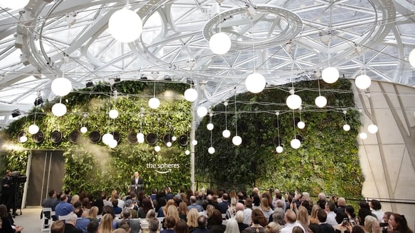 Amazon inauguró “La Esfera”. AFP JASON REDMOND