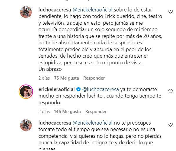 Lucho Cáceres critica final de ‘Al fondo hay sitio’ y Erick Elera le responde.