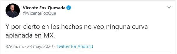 Esto expresó el ex presidente en Twitter (Foto: Twitter / @VicenteFoxQue)