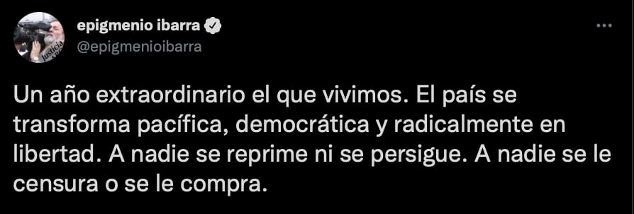 El productor de televisión aseguró que en los gobiernos de la 4T a nadie se reprime ni se persigue (Foto: Twitter/@epigmenioibarra)