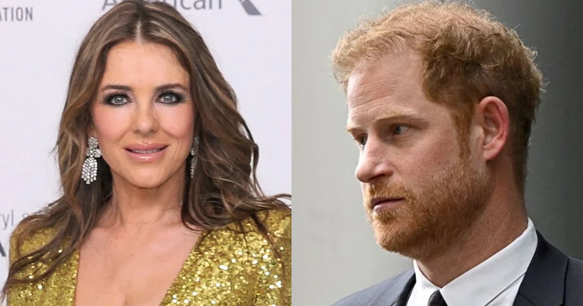 Elizabeth Hurley's reaction when asked if Prince Harry lost his virginity to her