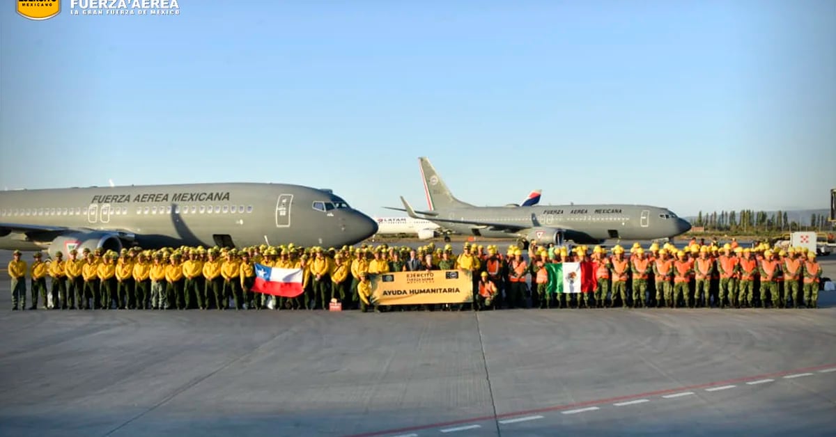 The 300 members of the brigade who helped fight the wildfires in Chile have arrived in Mexico