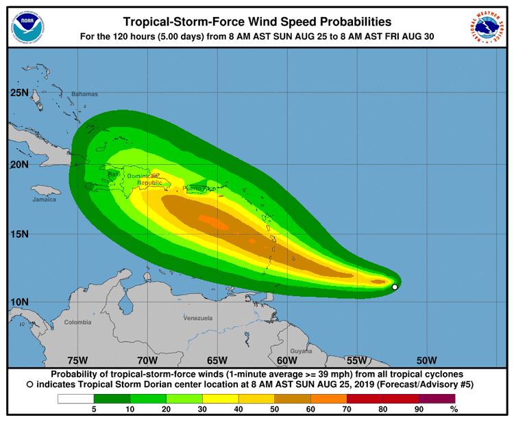 Tormenta tropical Dorian (Foto: NHC)