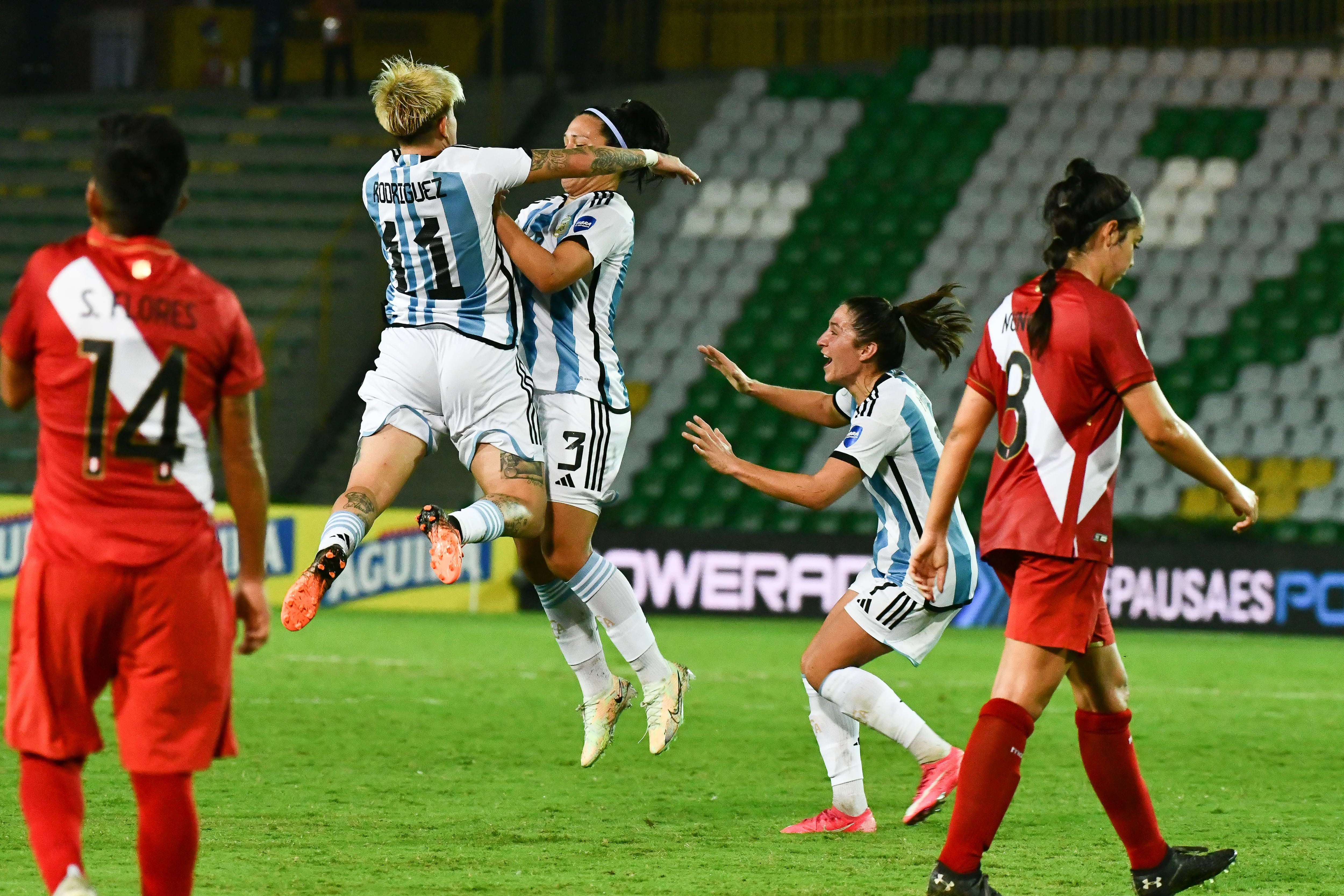Argentina goleó 4-0 a Perú en la Copa América 2022 (Foto: Stefanía León - AFA Femenino)