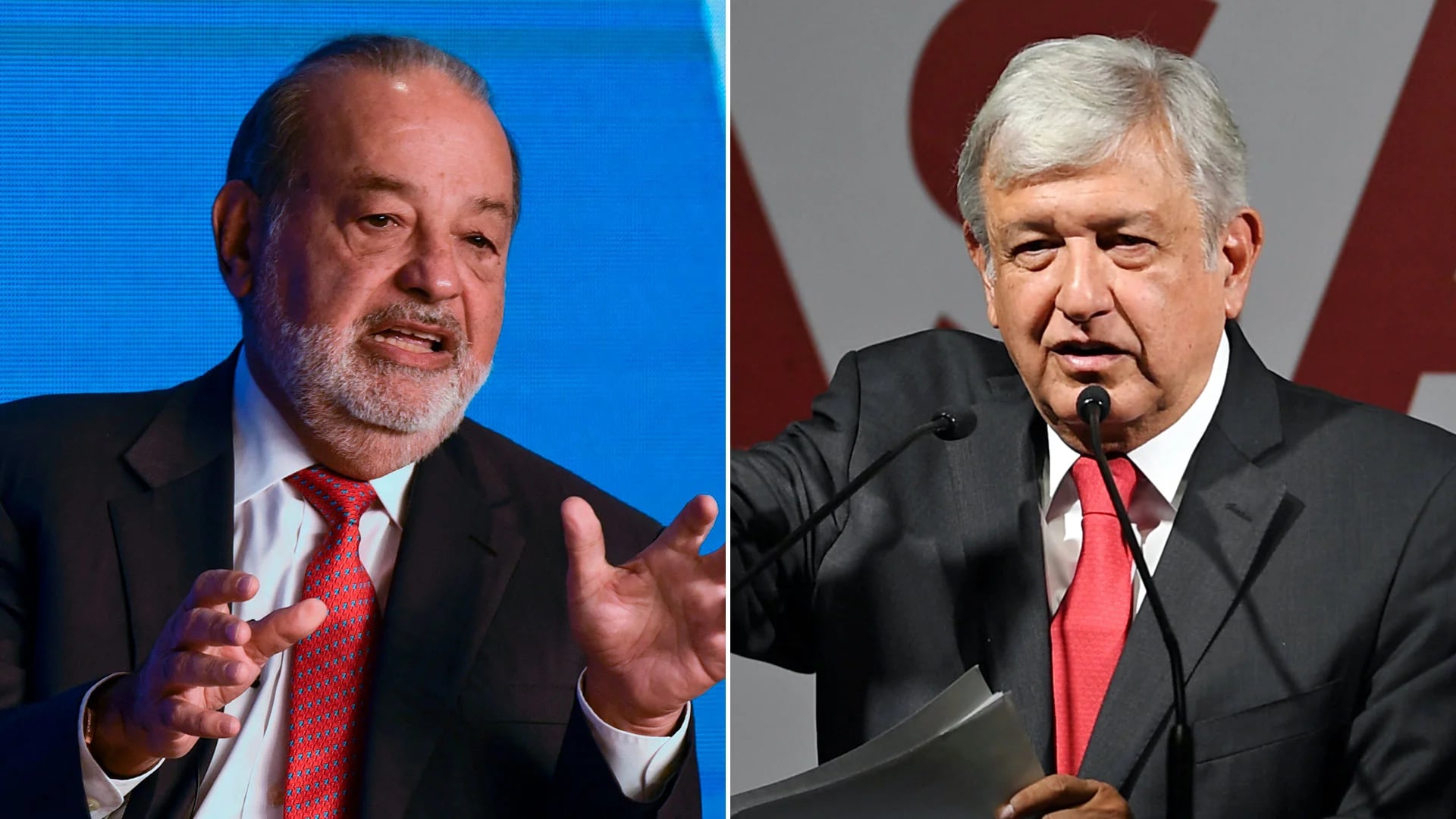 Carlos Slim y Andres Manuel Lopez Obrador