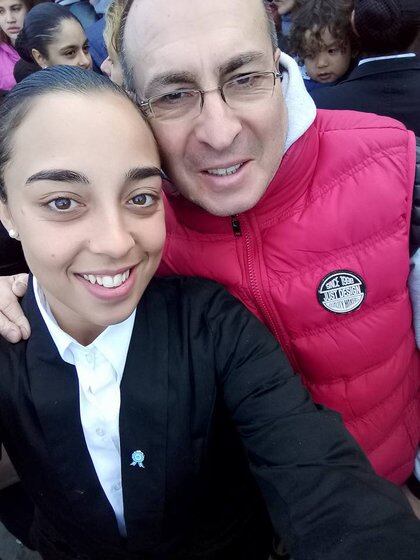 Belén San Román junto a su papá Marcelo en una imagen de 2017