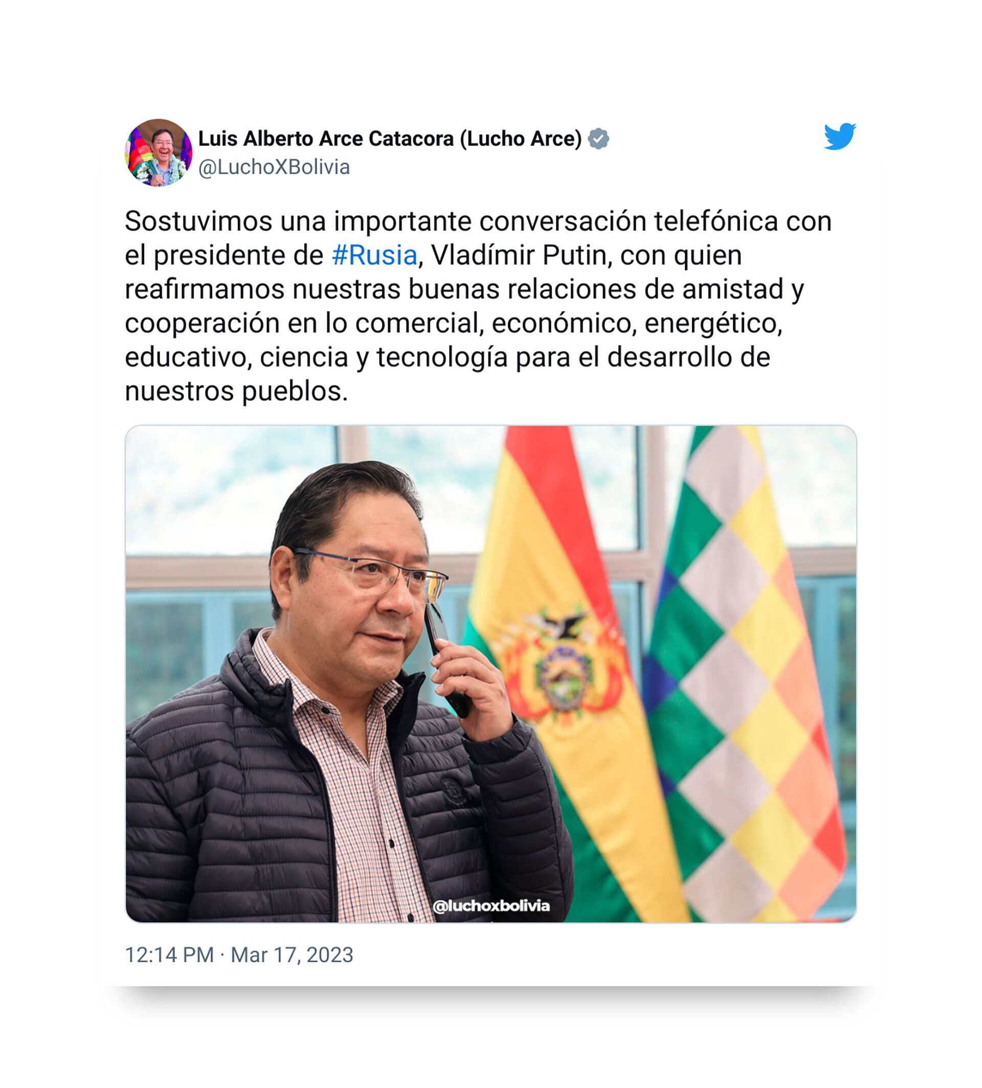 tuits Luis Arce Bolivia