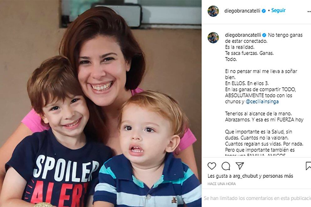 El sentido mensaje de Diego Brancatelli para su familia, desde su internación por coronavirus: “Son mi fuerza hoy”