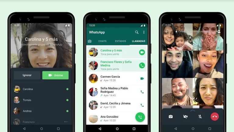 Ahora se puede unir a videollamadas grupales ya iniciadas de WhatsApp