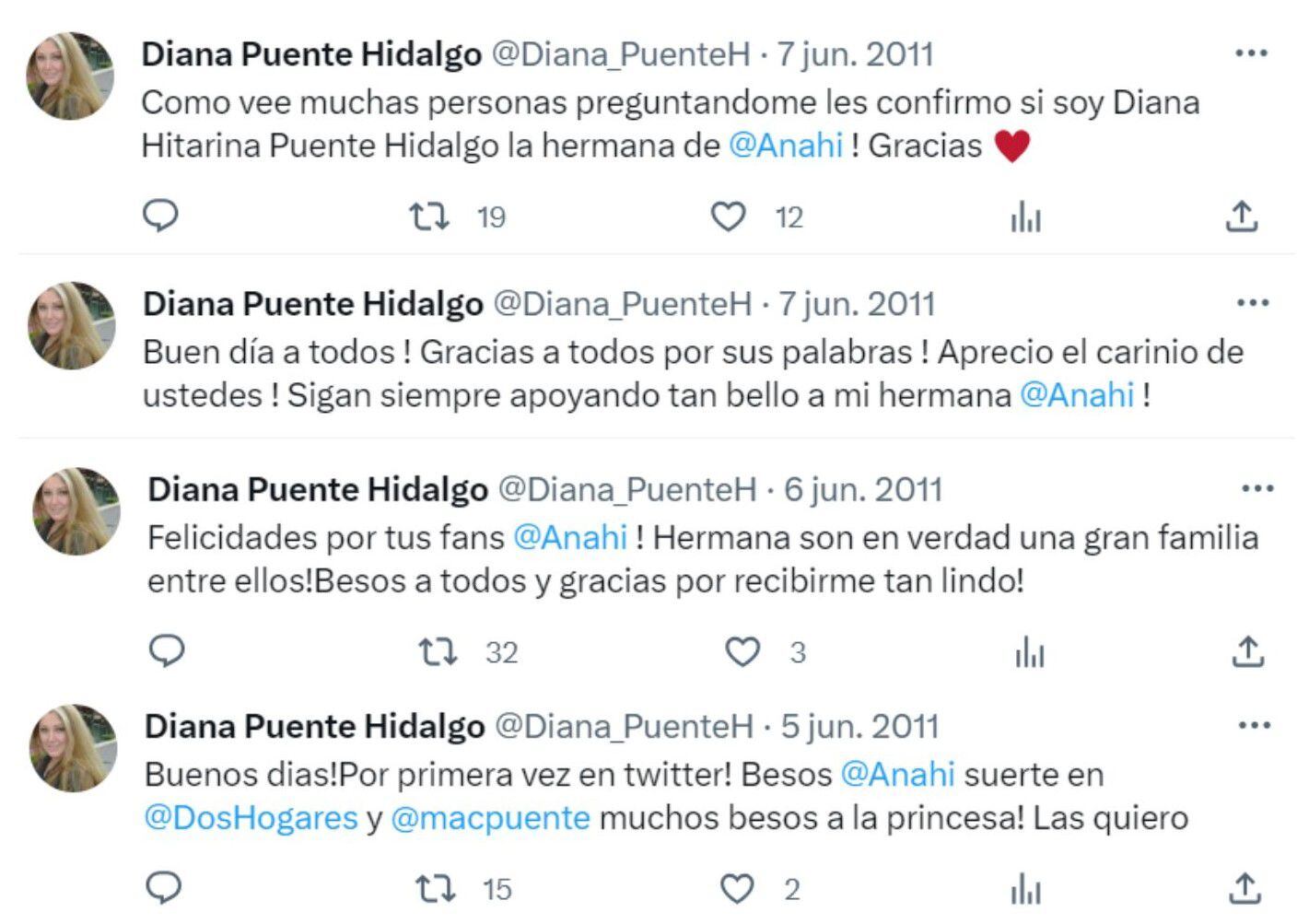 Diana Puente Hidalgo confirmó que Anahí es su hermana. Créditos a Twitter
