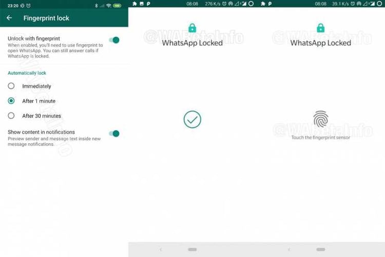 El bloqueo por medio de la huella dactilar es una de las nuevas herramientas que llegaron a WhatsApp este año (Foto: WABetaInfo)