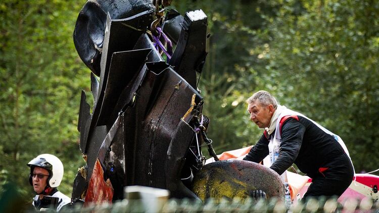 Anthoine Hubert sufrió un accidente durante el recorrido de Fórmula 2 (Foto: AFP)