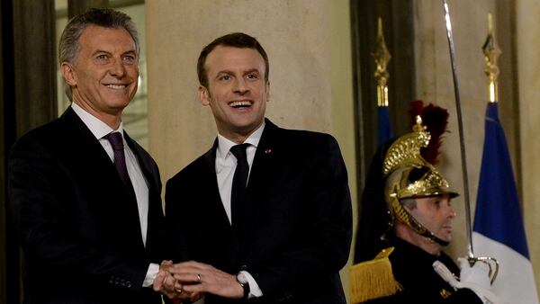 Mauricio Macri y Emmanuel Macron, durante el encuentro en París