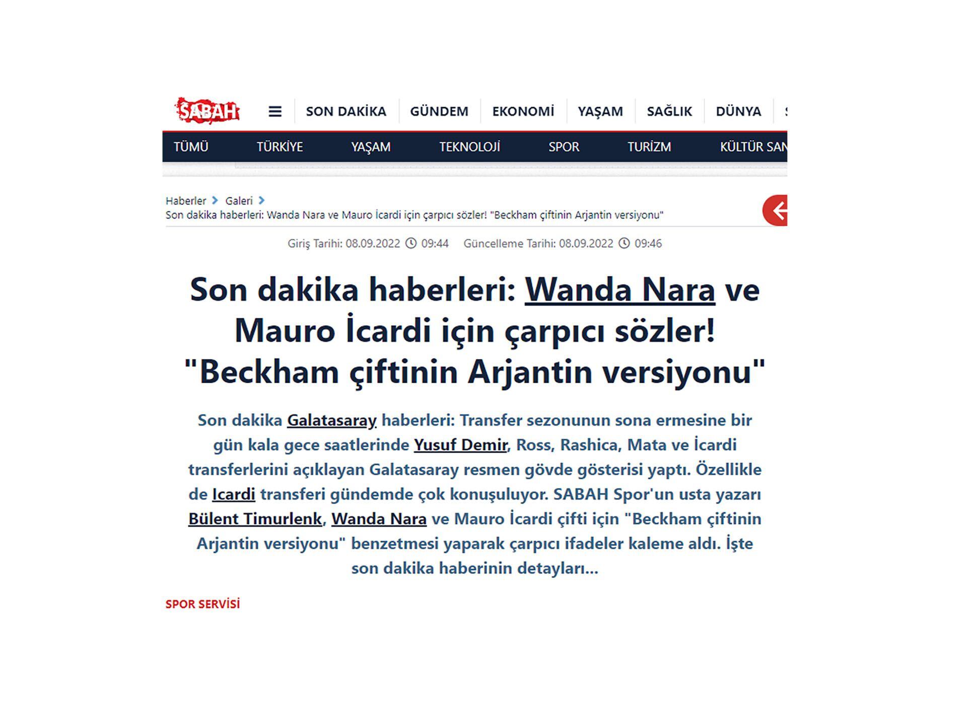 Mauro Icardi y Wanda Nara titular