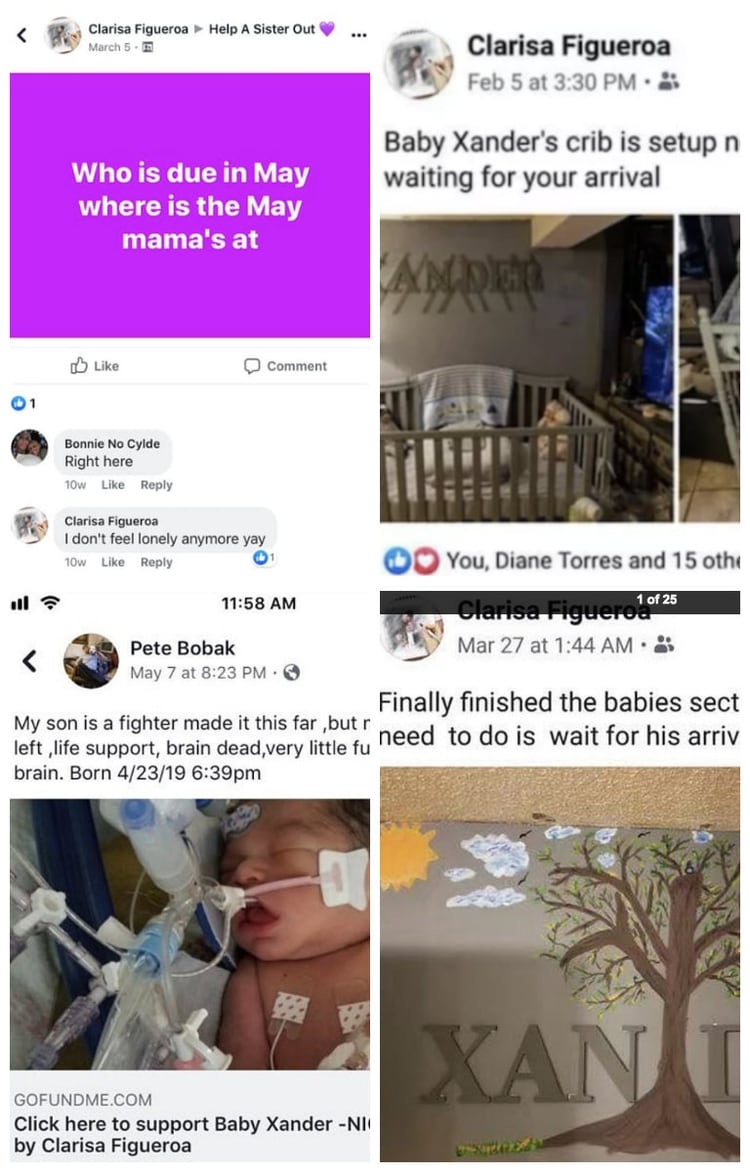 La asesina de 46 años de Marlen publicó en la página de Facebook a otras mamás que quién sería mamá en mayo, además las fotos del bebé Yadiel para conseguir dinero con recaudaciones Foto: Go Fund Me