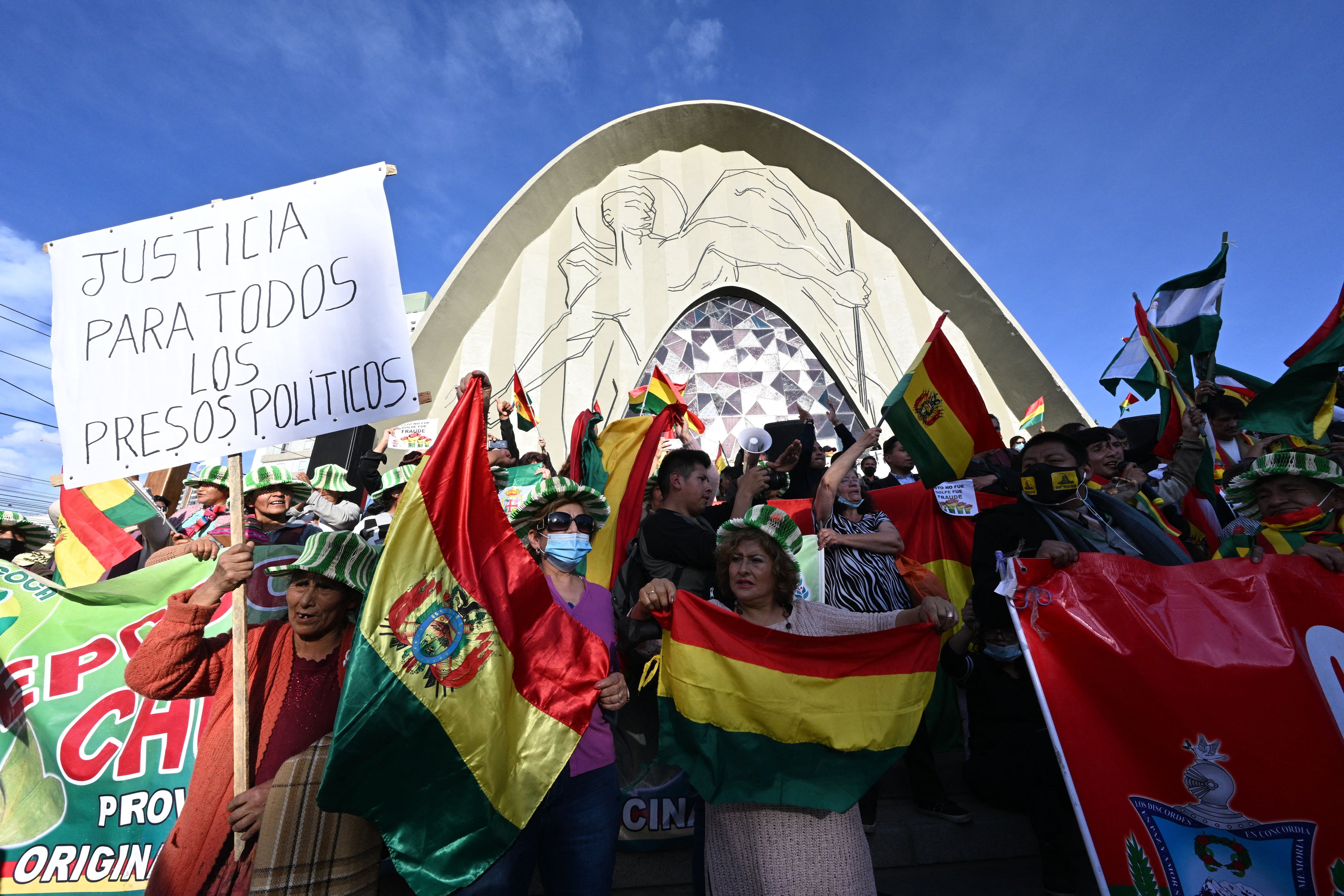 Una protesta en Santa Cruz por la liberación de los presos políticos (AIZAR RALDES/AFP/Archivo)