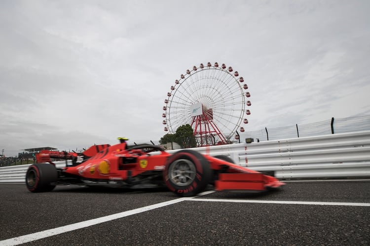 Charles Leclerc, el mejor piloto de Ferrari en la tanda de entrenamiento en Suzuka (Photo by Behrouz MEHRI / AFP)