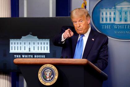 El presidente de Estados Unidos, Donald J. Trump, habla durante una conferencia de prensa en la Casa Blanca el 23 de septiembre de 2020 en Washington.  EFE / Yuri Gripas